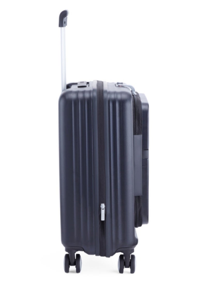 AMERICAN TOURISTER ترينتو + حقيبة سفر، حجم كابينة 54 سم / 20 بوصة، 4 عجلات دوارة، قمة صلبة، بولي كربونات، أسود|خفيفة الوزن|عجلات ممتصة للصدمات 2 في 1 Optimov™|فتح كتاب|قابلة للتوسيع|قفل TSA|قسم مقاوم للماء - ضمان دولي لمدة 3 سنوات - Image 3